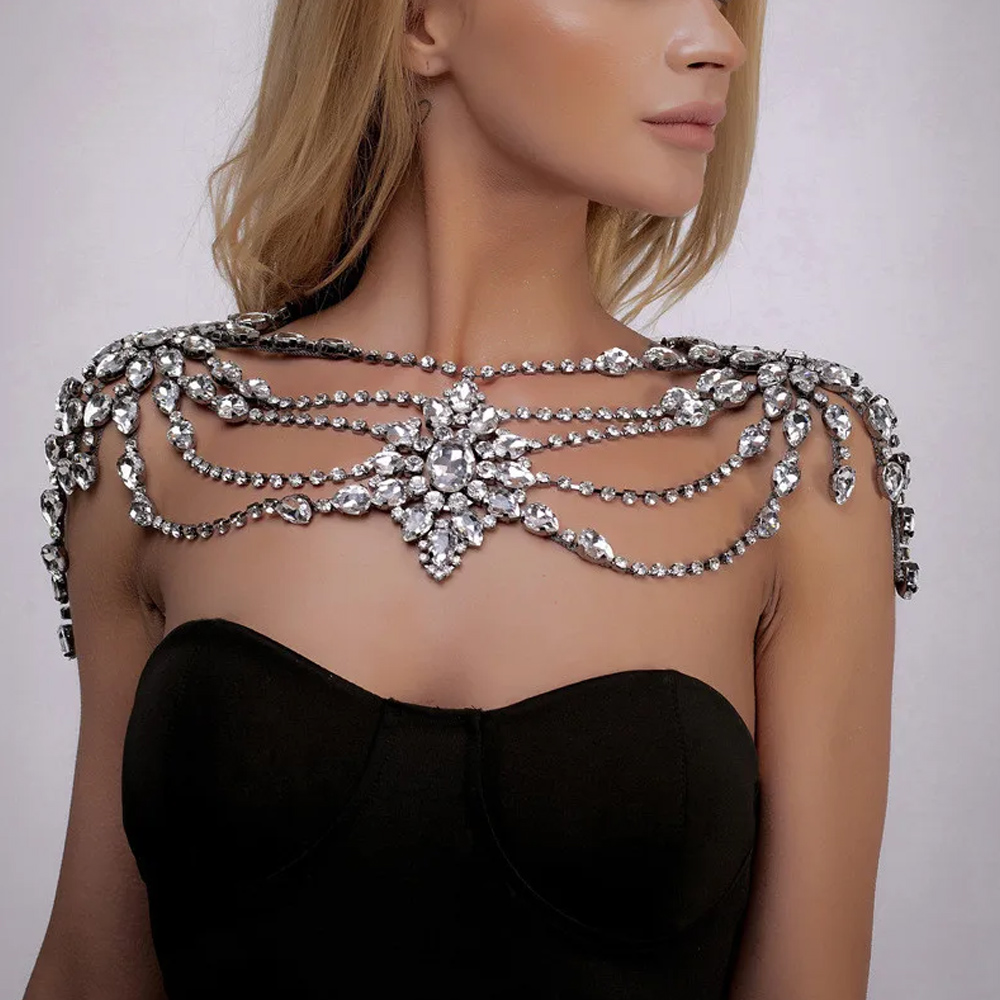 Boho cristal nupcial ombro cor - Pearl Trim Chain avaliação e preço