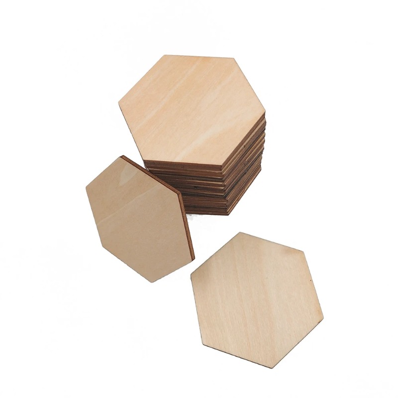 Fatias hexagonais de madeira e - Embellish Craft avaliação e preço